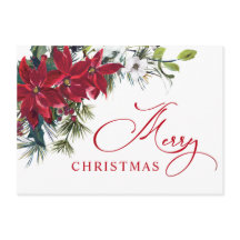 Elegant Poinsettia Christmas Mistletoe Gruß
