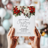 Elegant Poinsettia Christmas Party  Einladung