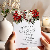 Elegant Poinsettia Christmas Party  Einladung