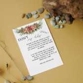 Elegant Poinsettia Floral Say Baby Game Card nicht Mitteilungskarte