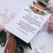 Elegant Poinsettia Floral Say Baby Game Card nicht Mitteilungskarte