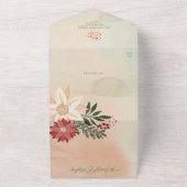 Elegant Poinsettia Foto Collage Happy Holiday All In One Einladung (Außenbereich)