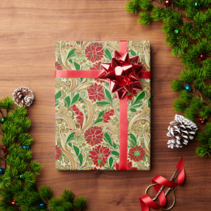 Elegant Poinsettia Geschenkpapier