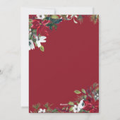 Elegant Poinsettia Mistletoe Weihnachtsgrüße Feiertagskarte (Rückseite)