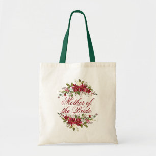 Elegant Poinsettia Personalized Floral Wedding Tragetasche