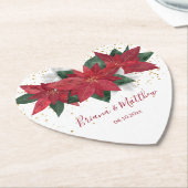 Elegant Poinsettia Red Christmas Untersetzer (angewinkelt)