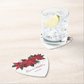 Elegant Poinsettia Red Christmas Untersetzer (Vor Ort)