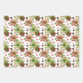 Elegant Poinsettia und Berries Geschenkpapier Set (Vorderseite 2)