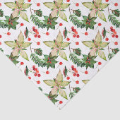Elegant Poinsettia und Berries Seidenpapier (Ausschnitt)