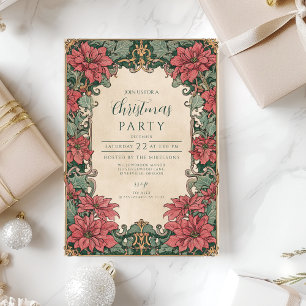 Elegant Poinsettia Weihnachten Einladung