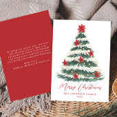 Elegant Poinsettia Weihnachtsbaum Non-Foto Feiertagskarte