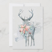 Elegant Poinsettia Weihnachtsfest Abendessen Einladung (Rückseite)