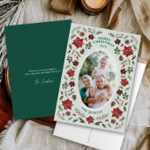 Elegant Poinsettia Weihnachtsfotokarte Einladung