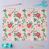 Elegant Poinsettia Winter Floral Botanical Seidenpapier (Basteln)