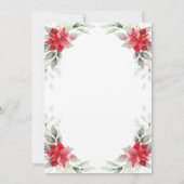 Elegant Poinsettia Winter Floral PROBE DINNER Einladung (Rückseite)
