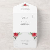 Elegant Poinsettia Winter Greenerity Wedding All In One Einladung (Außenbereich)