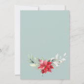 Elegant Poinsettia Winter Greenery BRIDAL LUNCHEON Einladung (Rückseite)