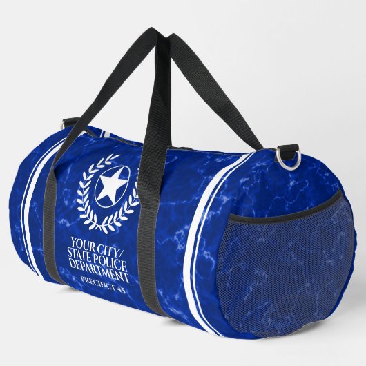 Elegant Police Department White Laurel Star Duffle Bag (Rechte Ecke)