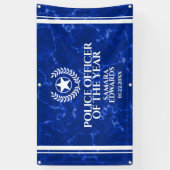 Elegant Police Officer of the Year Blue Marble Banner (Vertikal)
