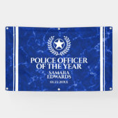Elegant Police Officer of the Year Blue Marble Banner (Horizontal)