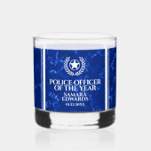 Elegant Police Officer of the Year Blue Marble Whiskyglas (Vorderseite)