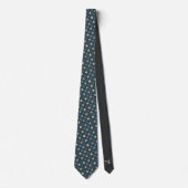 Elegant Polka Dot Personalisiert Blue Charcoal Gra Krawatte (Vorderseite)