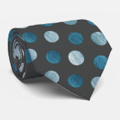 Elegant Polka Dot Personalisiert Blue Charcoal Gra Krawatte (Gerollt)