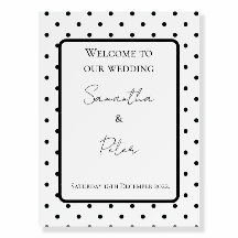 Elegant Polka Dot Wedding welcome sign