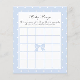 Elegant Polka Dots Baby Boy Shower Baby Bingo Game