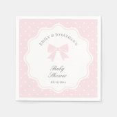 Elegant Polka Dots Baby Pink Bow Baby Girl Shower Serviette (Vorderseite)