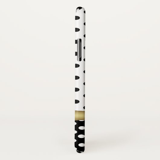 Elegant Polka Dots Gold Custom Monogram Case-Mate iPhone Hülle (Hinten/Rechts)