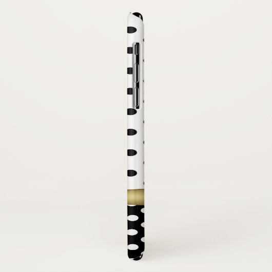 Elegant Polka Dots Gold Custom Monogram Case-Mate iPhone Hülle (Hinten/Links)
