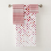 Elegant Polka Dots Parallel Lines Graphic Pattern Badhandtuch Set (Insitu)