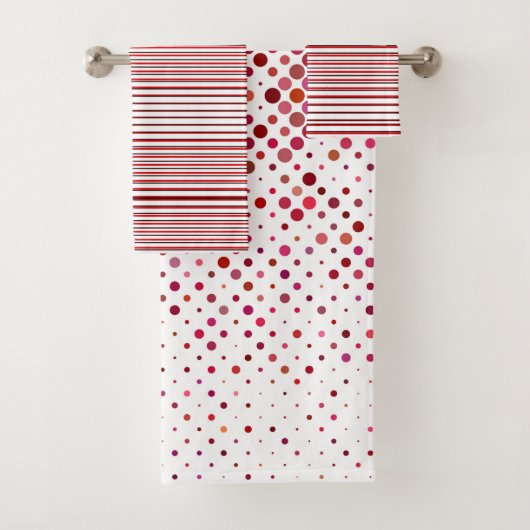 Elegant Polka Dots Parallel Lines Graphic Pattern Badhandtuch Set (Insitu)