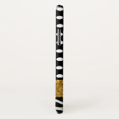 Elegant Polka Dots Zebra Muster Monogramm Case-Mate iPhone Hülle (Hinten/Rechts)