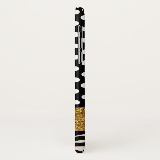 Elegant Polka Dots Zebra Muster Monogramm Case-Mate iPhone Hülle (Hinten/Links)