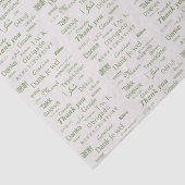 Elegant Polyglot "Danke" Green auf Seashell Seidenpapier (Detail)