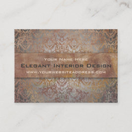 Elegant Pompeii Damask Shimmer Red und Gold Visitenkarte