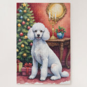 Elegant Poodle Beside Christmas Tree Holiday Dog Puzzle (Vertikal)