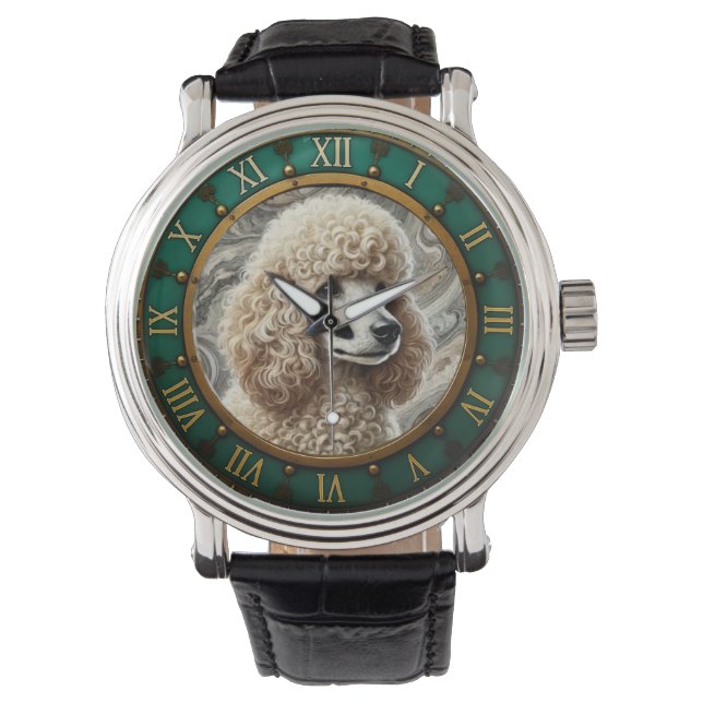 Elegant Poodle Dog Armbanduhr (Vorderseite)