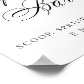 Elegant Popcorn Bar Black Calligraphy | Chic Table Poster (Ecke)