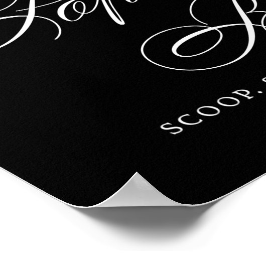 Elegant Popcorn Bar White Script | LECKEREI Poster (Ecke)