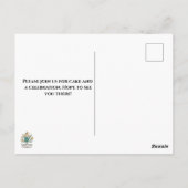 Elegant Poppies Black Birthday Invitation Postkarte (Rückseite)