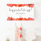 Elegant Poppies Graduation Party Herzlichen Glückw Banner (Insitu)