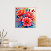 Elegant Poppies: Radiant Nature Art Poster (Küche)