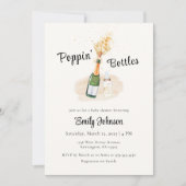 Elegant Poppin Flaschen Champagne Baby Dusche Einladung (Vorderseite)