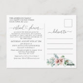 Elegant Poppy Eucalyptus Bridal VIRTUAL Dusche Postkarte (Rückseite)