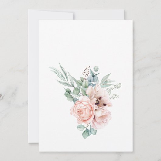 Elegant Poppy Eucalyptus virtuelles Brautparty Einladung (Rückseite)