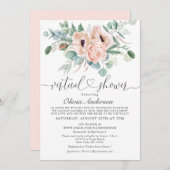 Elegant Poppy Eucalyptus virtuelles Brautparty Einladung (Vorne/Hinten)