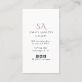 Elegant Portrait Fine Arts Gallery Visitenkarte (Rückseite)